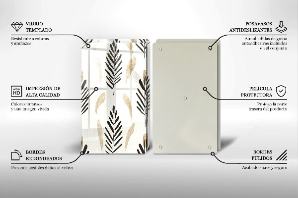 Steklena podloga za rezanje Boho rastline