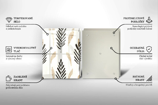 Steklena podloga za rezanje Boho rastline