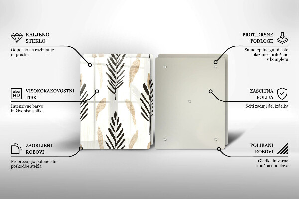 Steklena podloga za rezanje Boho rastline