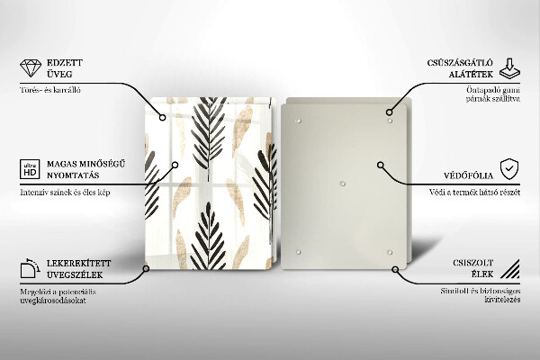 Steklena podloga za rezanje Boho rastline