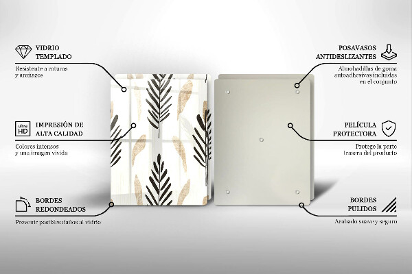 Steklena podloga za rezanje Boho rastline