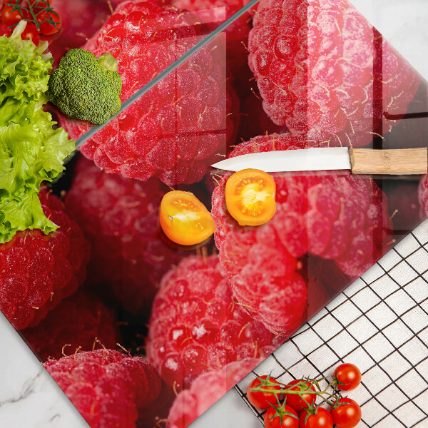 Steklena podloga za rezanje Sadje maline