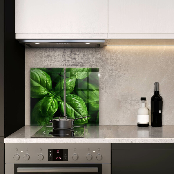 Steklena podloga za rezanje Listi bazilike