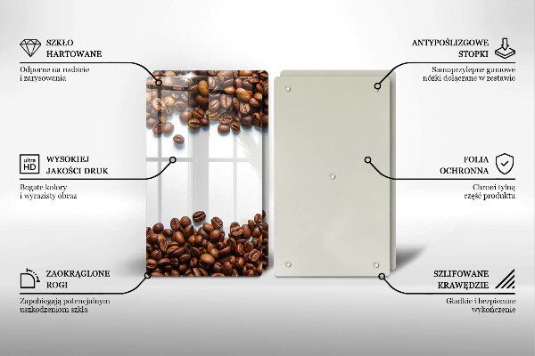 Steklena podloga za rezanje Kavna zrna