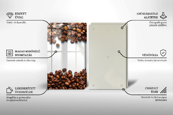 Steklena podloga za rezanje Kavna zrna