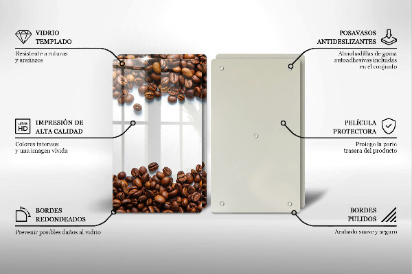 Steklena podloga za rezanje Kavna zrna