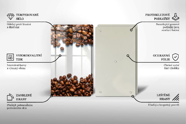 Steklena podloga za rezanje Kavna zrna