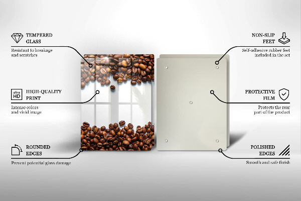 Steklena podloga za rezanje Kavna zrna