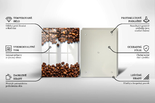 Steklena podloga za rezanje Kavna zrna