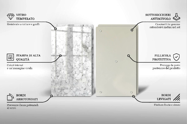 Steklena podloga za rezanje Kristali soli