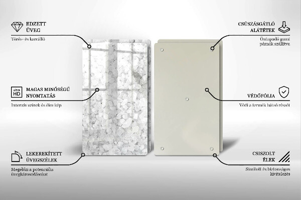 Steklena podloga za rezanje Kristali soli