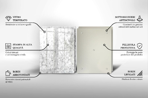 Steklena podloga za rezanje Kristali soli