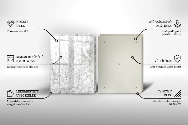 Steklena podloga za rezanje Kristali soli