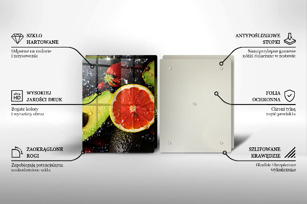 Steklena podloga za rezanje Sadje in zelenjava