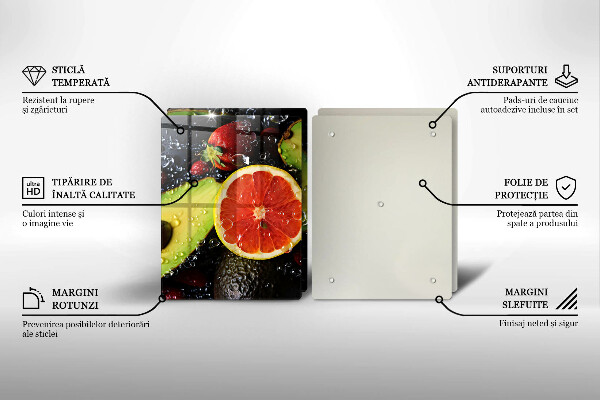 Steklena podloga za rezanje Sadje in zelenjava