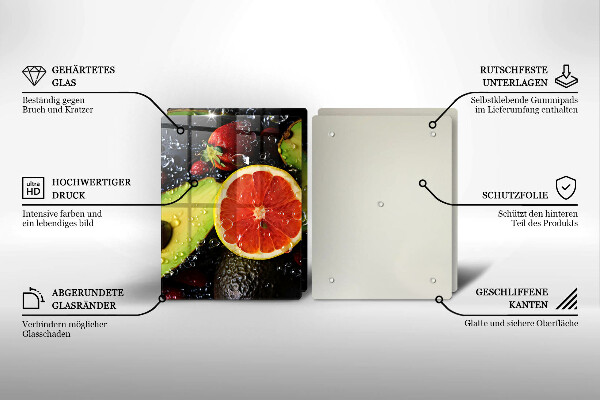 Steklena podloga za rezanje Sadje in zelenjava