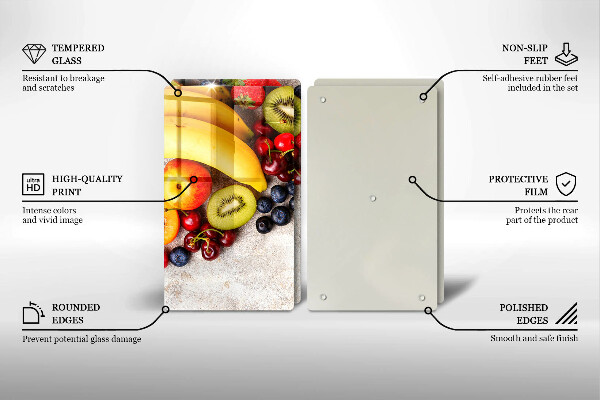 Steklena podloga za rezanje Praznično sadje