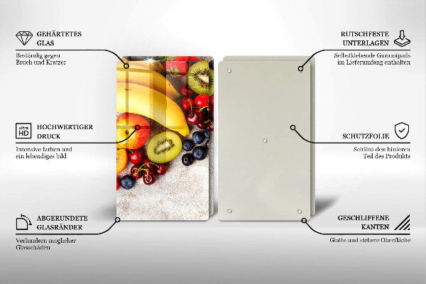 Steklena podloga za rezanje Praznično sadje