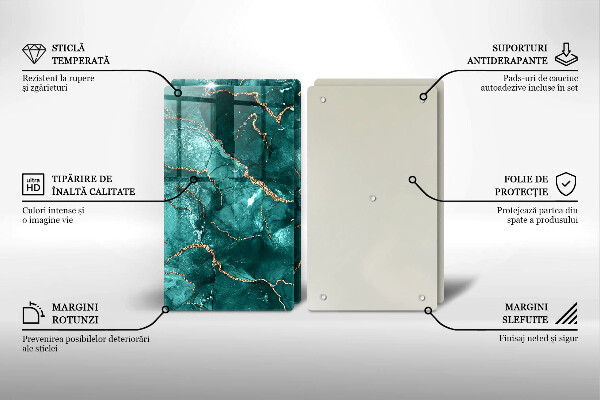 Steklena podloga za rezanje Modri marmor