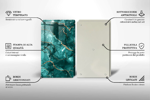 Steklena podloga za rezanje Modri marmor