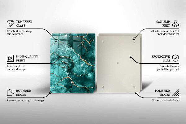 Steklena podloga za rezanje Modri marmor