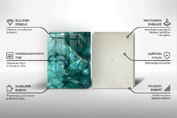 Steklena podloga za rezanje Modri marmor