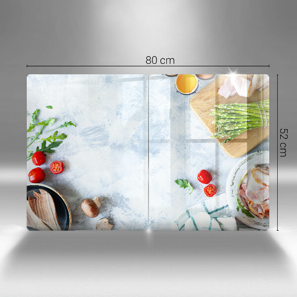 Steklena podloga za rezanje Sestavine v kuhinji