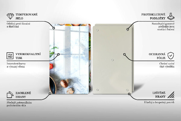 Steklena podloga za rezanje Sestavine v kuhinji