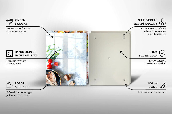 Steklena podloga za rezanje Sestavine v kuhinji