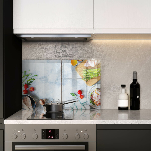 Steklena podloga za rezanje Sestavine v kuhinji