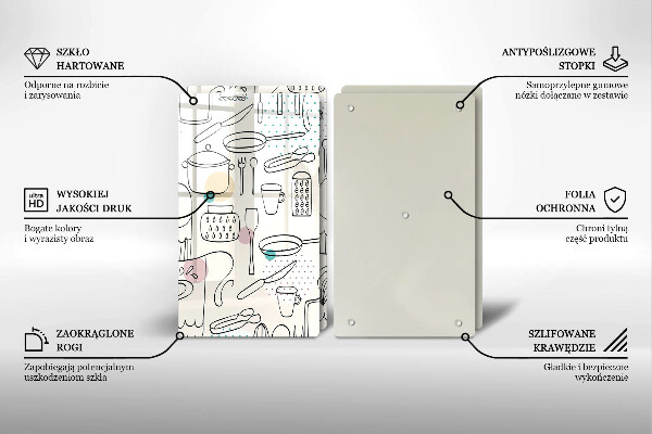 Steklena podloga za rezanje Kuhinjski dodatki