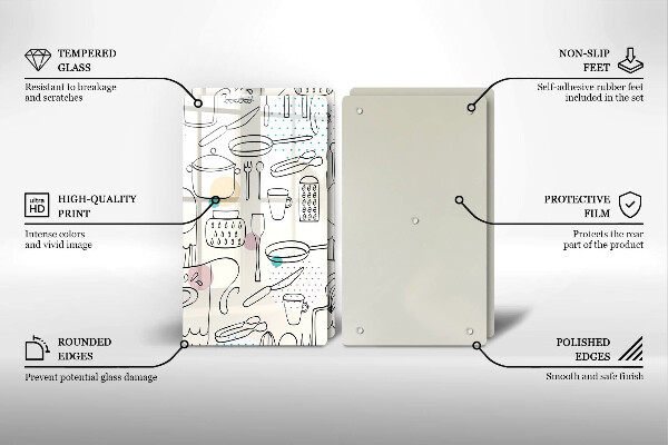 Steklena podloga za rezanje Kuhinjski dodatki