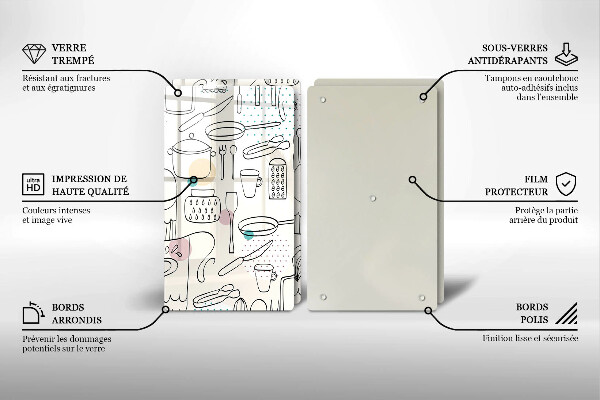 Steklena podloga za rezanje Kuhinjski dodatki