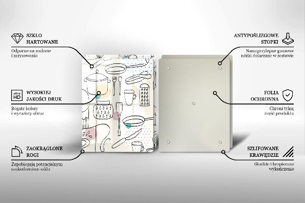 Steklena podloga za rezanje Kuhinjski dodatki