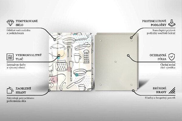 Steklena podloga za rezanje Kuhinjski dodatki