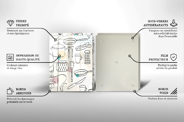 Steklena podloga za rezanje Kuhinjski dodatki