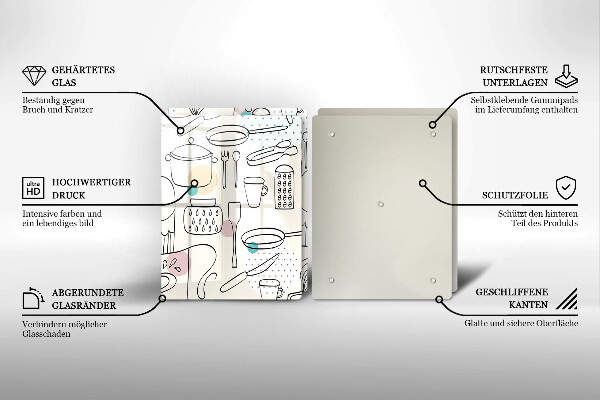 Steklena podloga za rezanje Kuhinjski dodatki