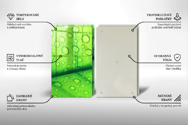 Steklena podloga za rezanje Bližnji posnetek lista