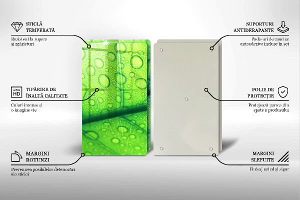 Steklena podloga za rezanje Bližnji posnetek lista
