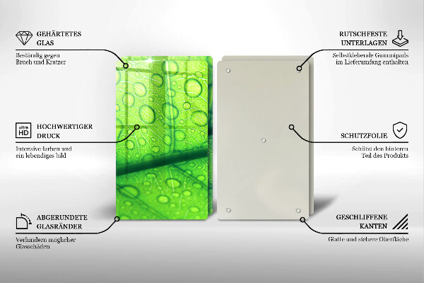 Steklena podloga za rezanje Bližnji posnetek lista