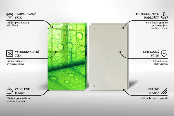 Steklena podloga za rezanje Bližnji posnetek lista