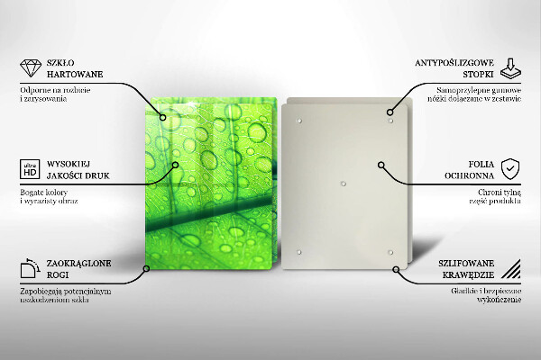 Steklena podloga za rezanje Bližnji posnetek lista