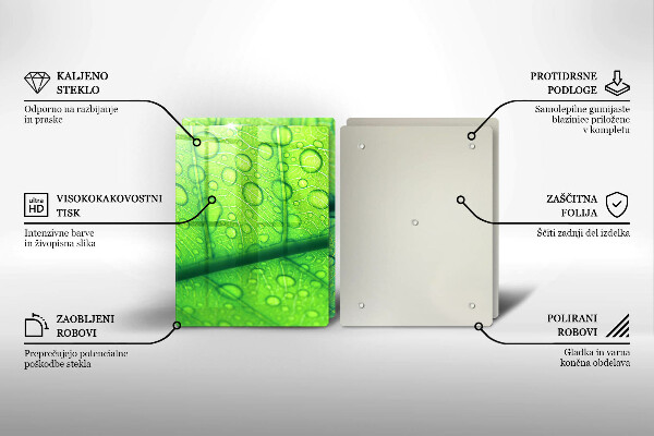 Steklena podloga za rezanje Bližnji posnetek lista