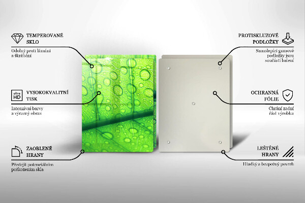 Steklena podloga za rezanje Bližnji posnetek lista
