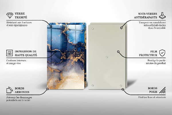 Steklena podloga za rezanje Marmorna abstrakcija