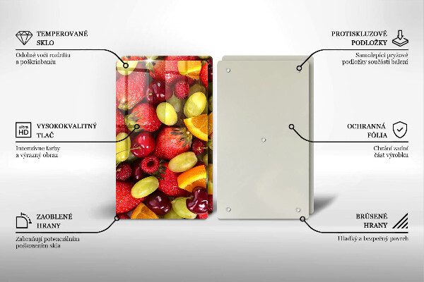 Steklena podloga za rezanje Poletno sadje