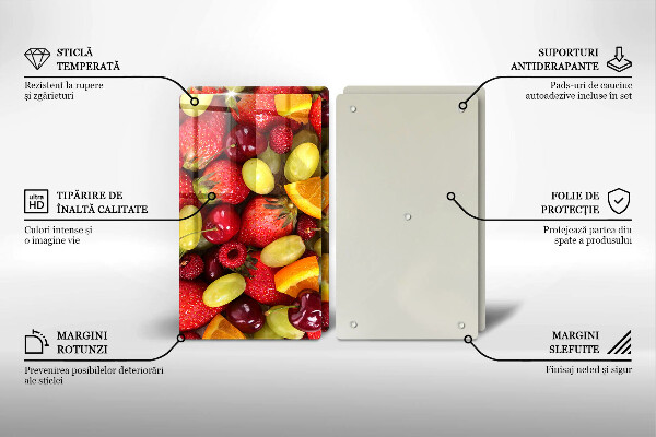 Steklena podloga za rezanje Poletno sadje