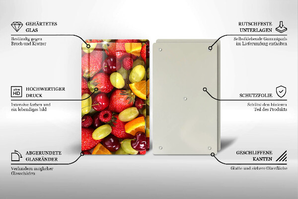 Steklena podloga za rezanje Poletno sadje