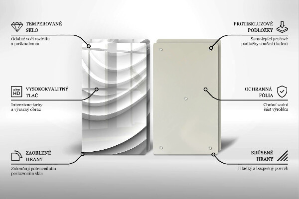 Steklena podloga za rezanje Geometrijske črte