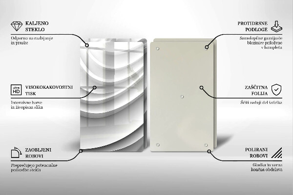 Steklena podloga za rezanje Geometrijske črte